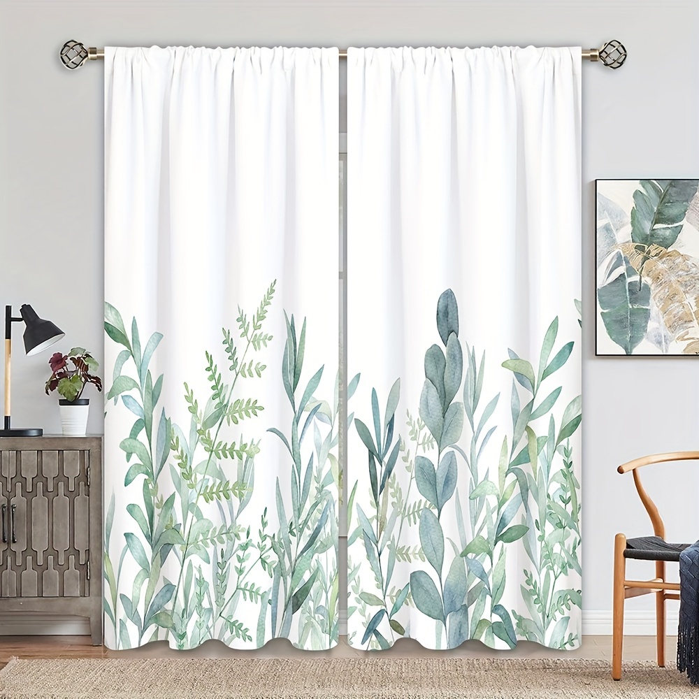 TENDA moderna FOGLIE VERDI floreale LEAF cm. 140X280 confezionata