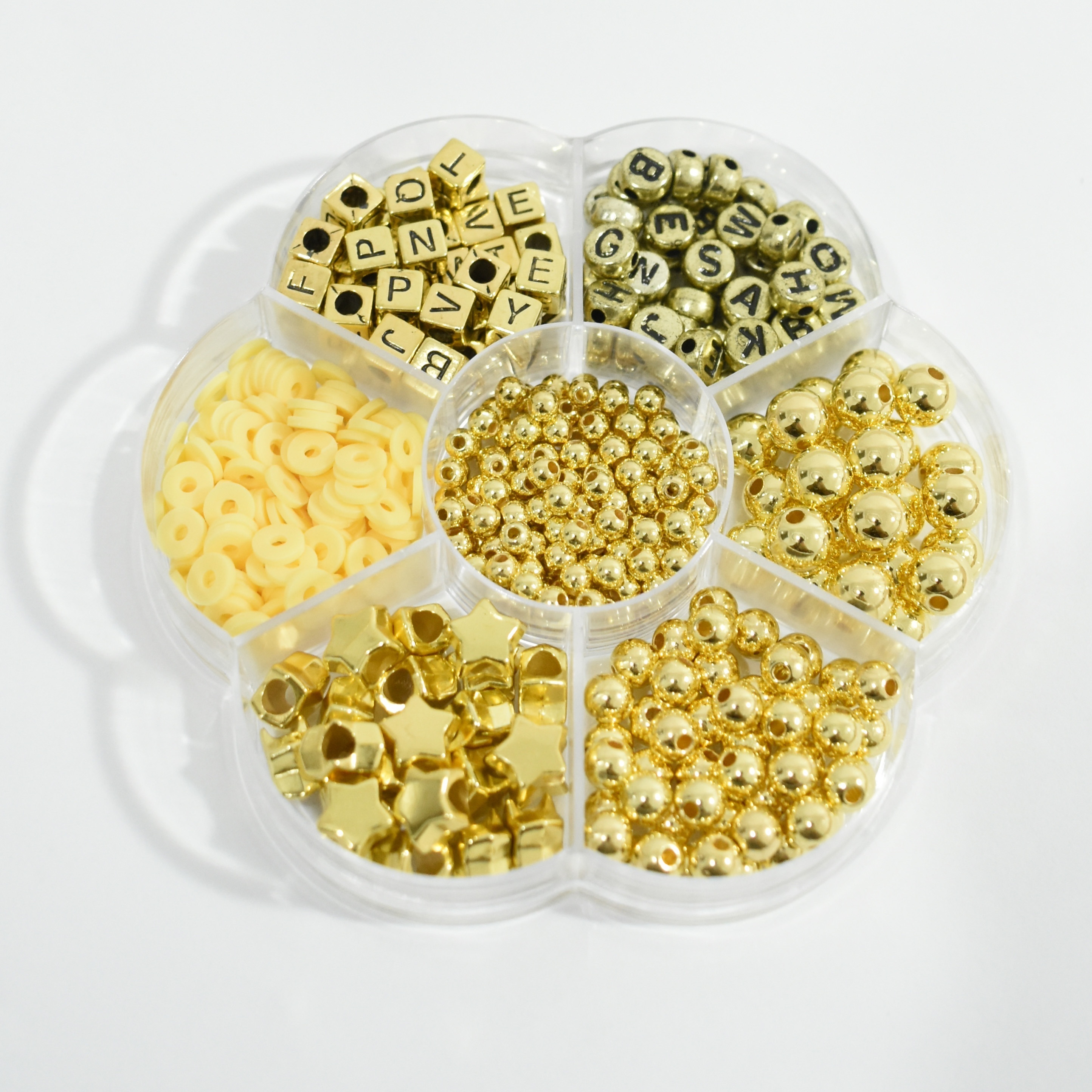 48 Girds Polymer Clay Golden Letter Beads Set Includes Faux - Temu