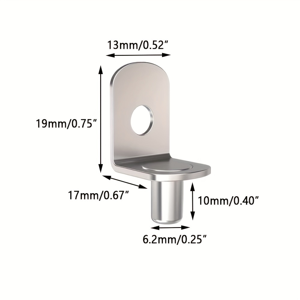 6mm Shelf Bracket Pegs With Hole, Bracket-style, L-shaped Furniture Bracket Pegs  Cabinet Bracket Pegs Shelf Pegs 2 Sets 8 Pins 