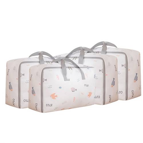 Portable Clothes Storage Bag, Storage Containers Bedroom Closet Organizer For Clothes Blanket Comforters Bed Sheets Pillows