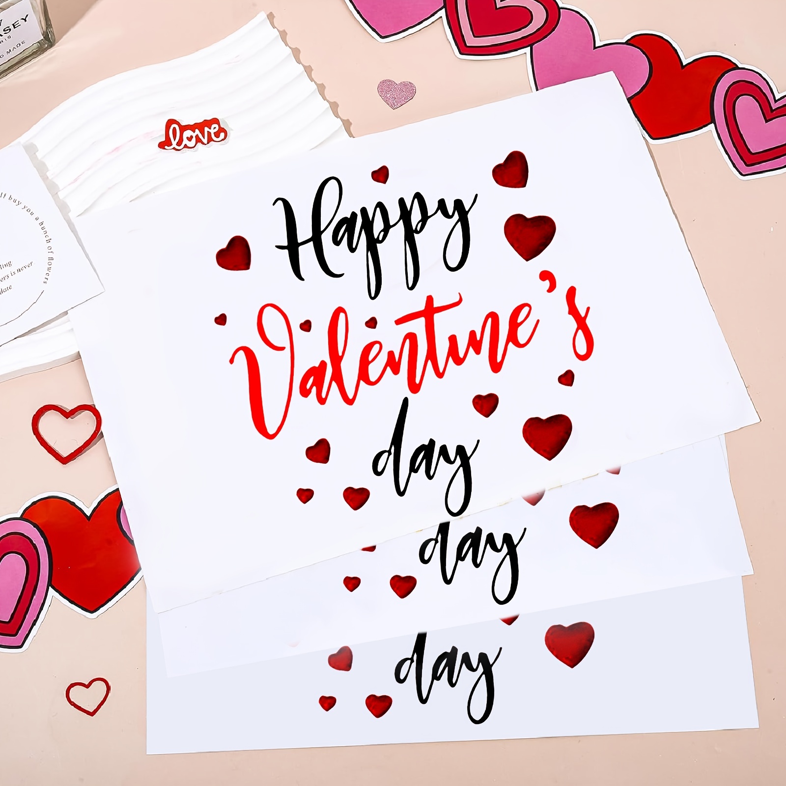 Valentines Day Heart Stickers Letters Balloon Stickers Bobo - Temu