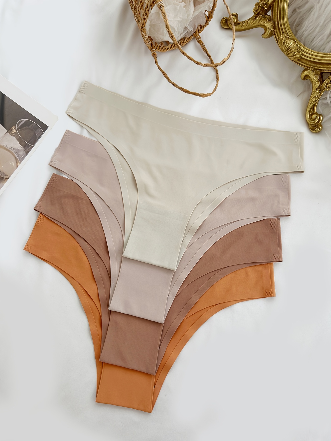 Seamless Low Waist Bikini Panties Multicolor Pack Women's - Temu