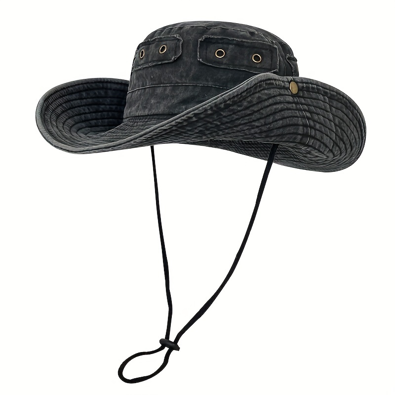 Sombrero de sol para hombre, sombrero de safari de algodón, sombrero de ala  ancha, sombrero Boonie de pesca, sombreros UV, sombreros de jardinería