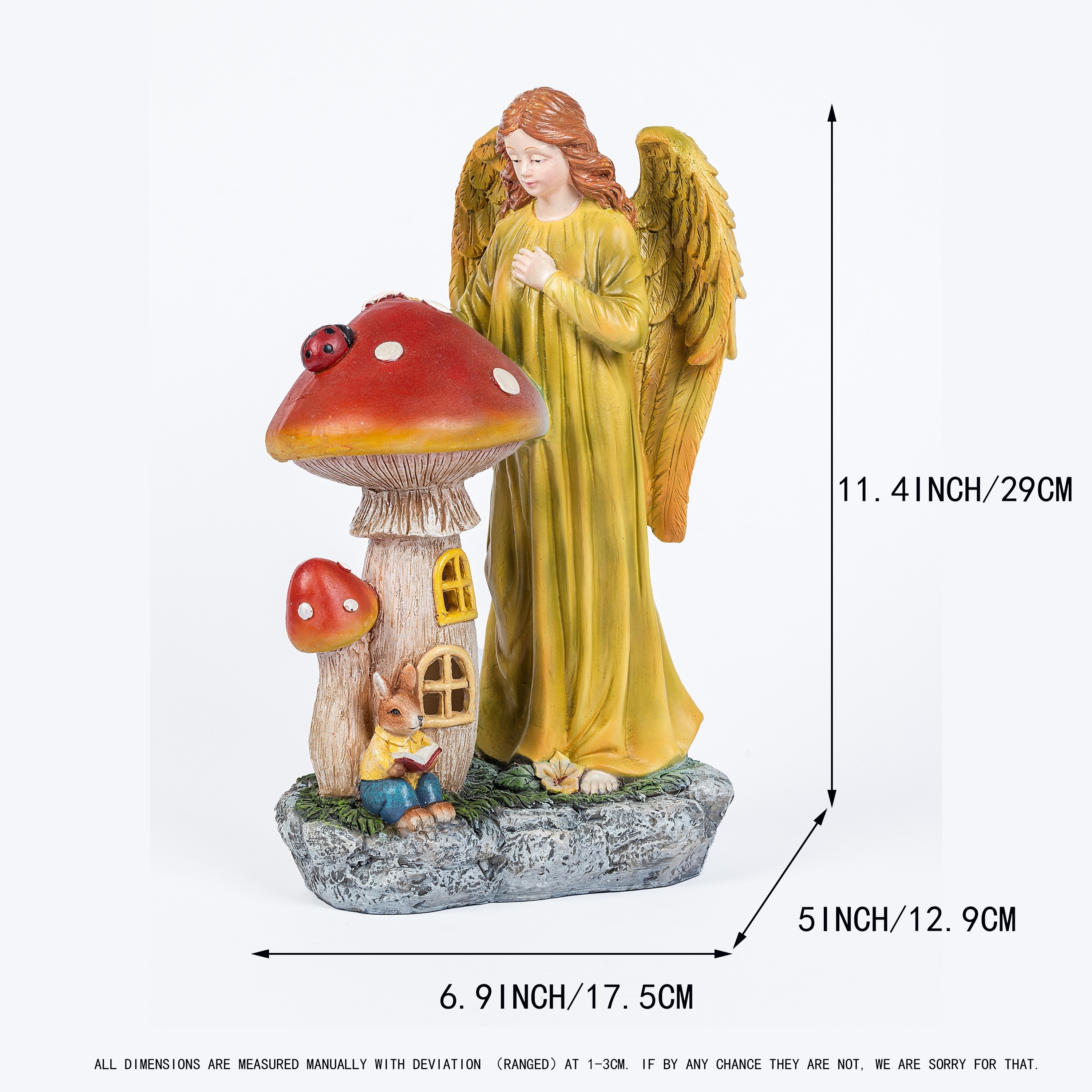 WYRSS pour La Statue d'ange Solaire, La Statue De Jardin d'ange Gardien, Le  Décor De Jardin en Résine pour L'Extérieur Et Les Cadeaux Commémoratifs :  : Jardin