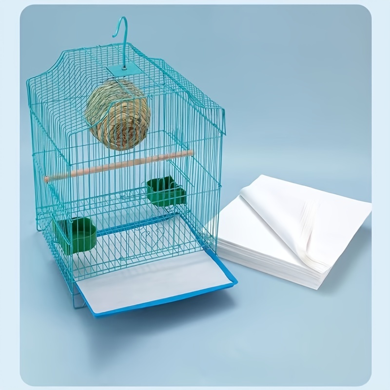 100PCS Bird Cage Liner Sheets Parrot Cage Liners Disposable Paper Bird Poop  Mat