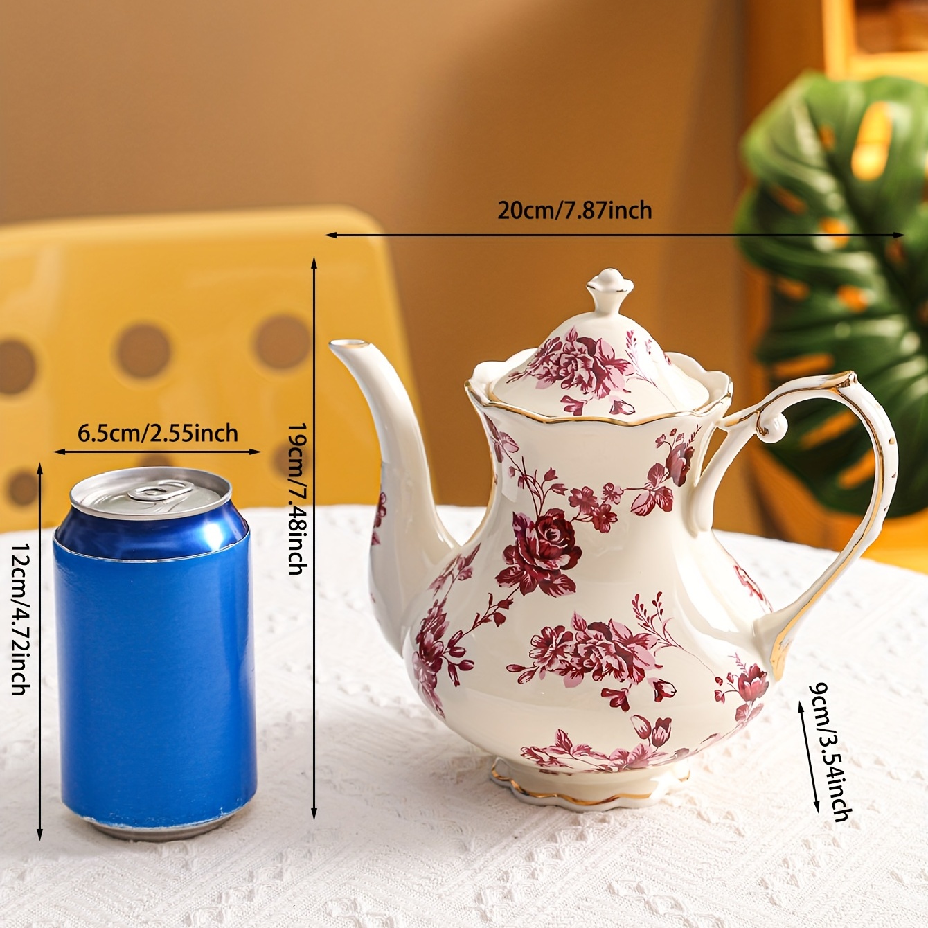 Tetera De Cerámica Taza De Té Conjunto Estilo pastoral Norte Café Y  Platillo , De La Tarde , Pequeña Flor De Casa Fresca