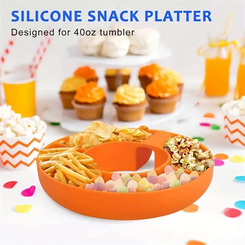 Silicone Snack Bowl for Stanley Cup, Snack Tray for Stanley Cup 40 Oz,  Silicone Snack Bowl Compatible 