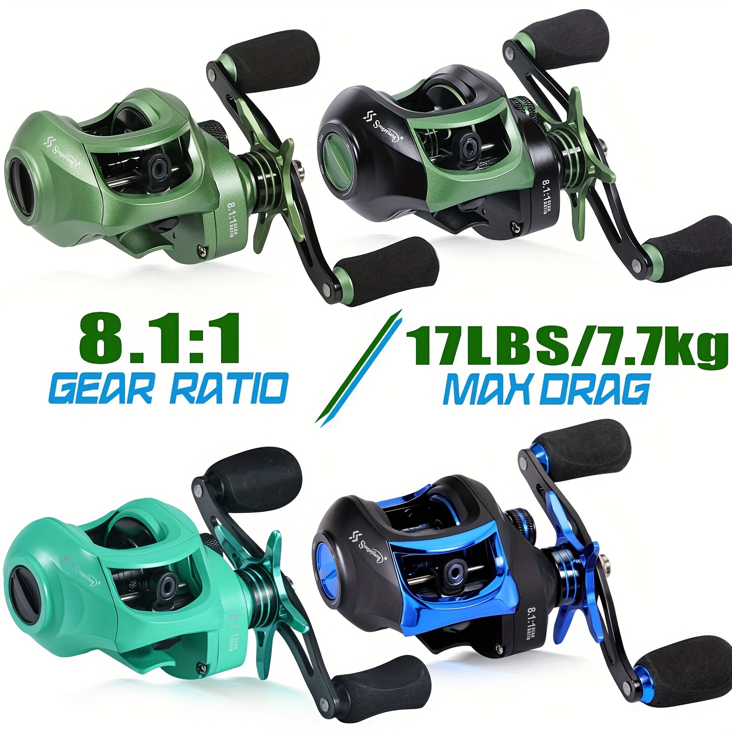 2023 New 8.0:1 High Speed Fishing Reel Left Right Hand Baitcasting