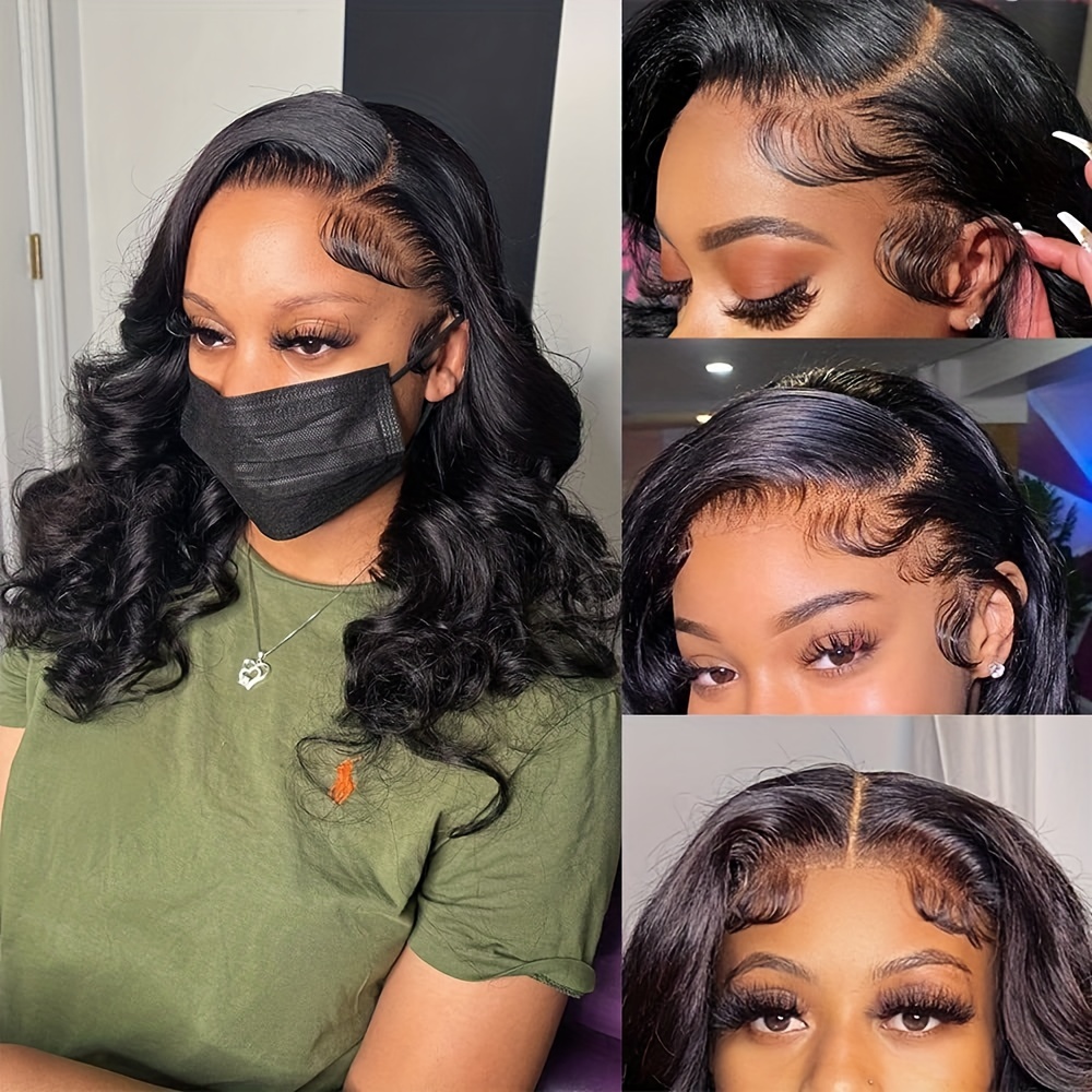 180% Density Body Wave 4*4 Lace Closure Wigs Brazilian - Temu