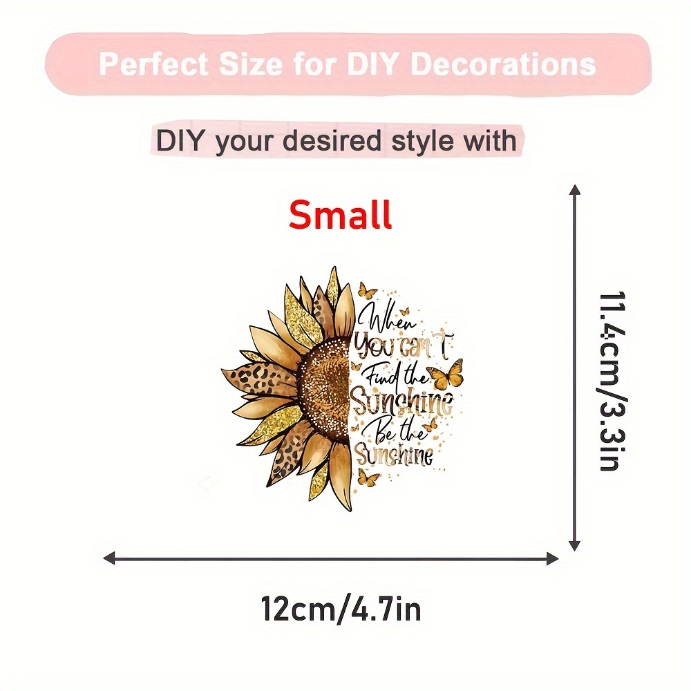 Image of Sunflower Pastoral On Transfers Patches Heat Transfer Iron Patches Heat Transfer Stickers For Diy Art Craft Clothing Fabric Decor