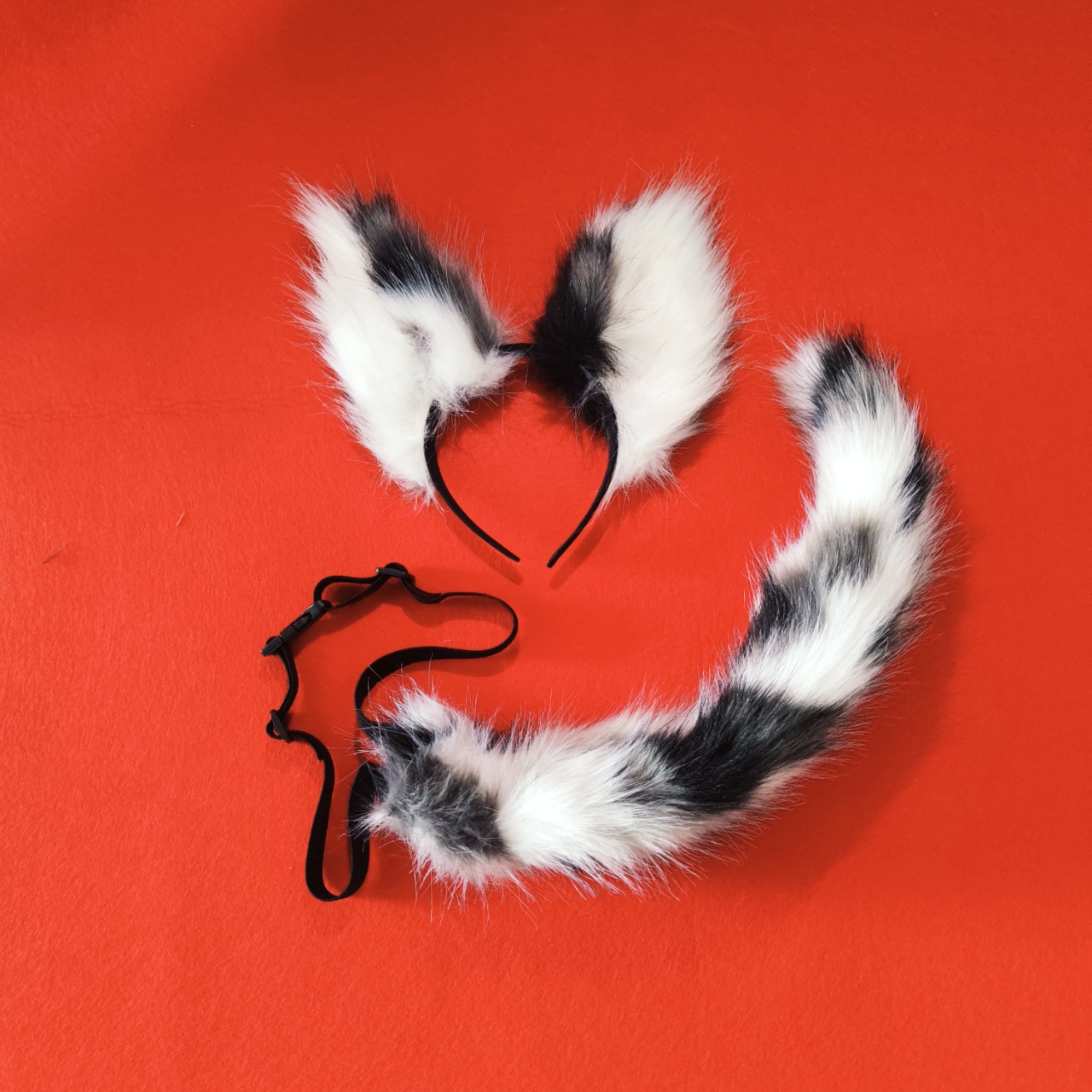 2pcs Pack Costume Accessories - Cat Tail and Ears Headband Set