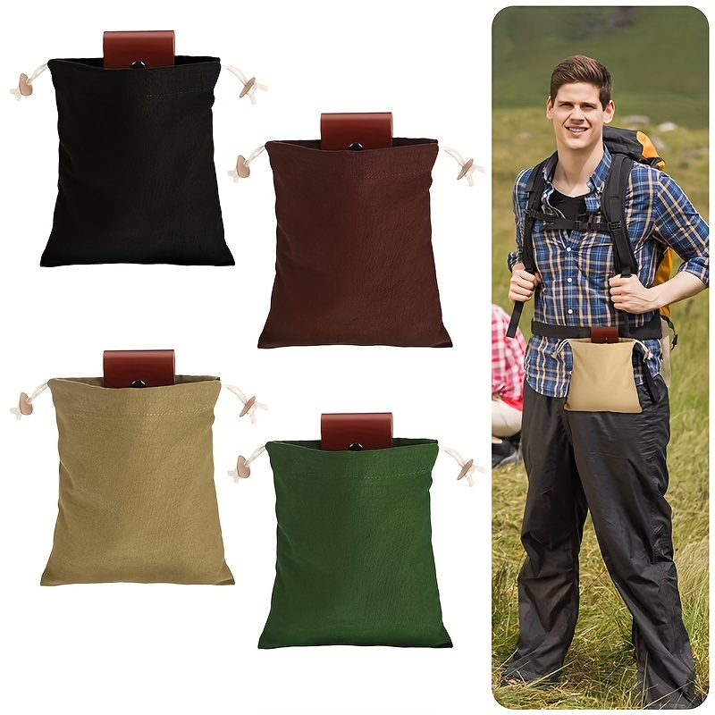 

1pc Outdoor Camping Foraging Bag, Folding Waist Bag, Picking Canvas Bag, Large Capacity Outdoor Hiking And Picnic Storage Bag