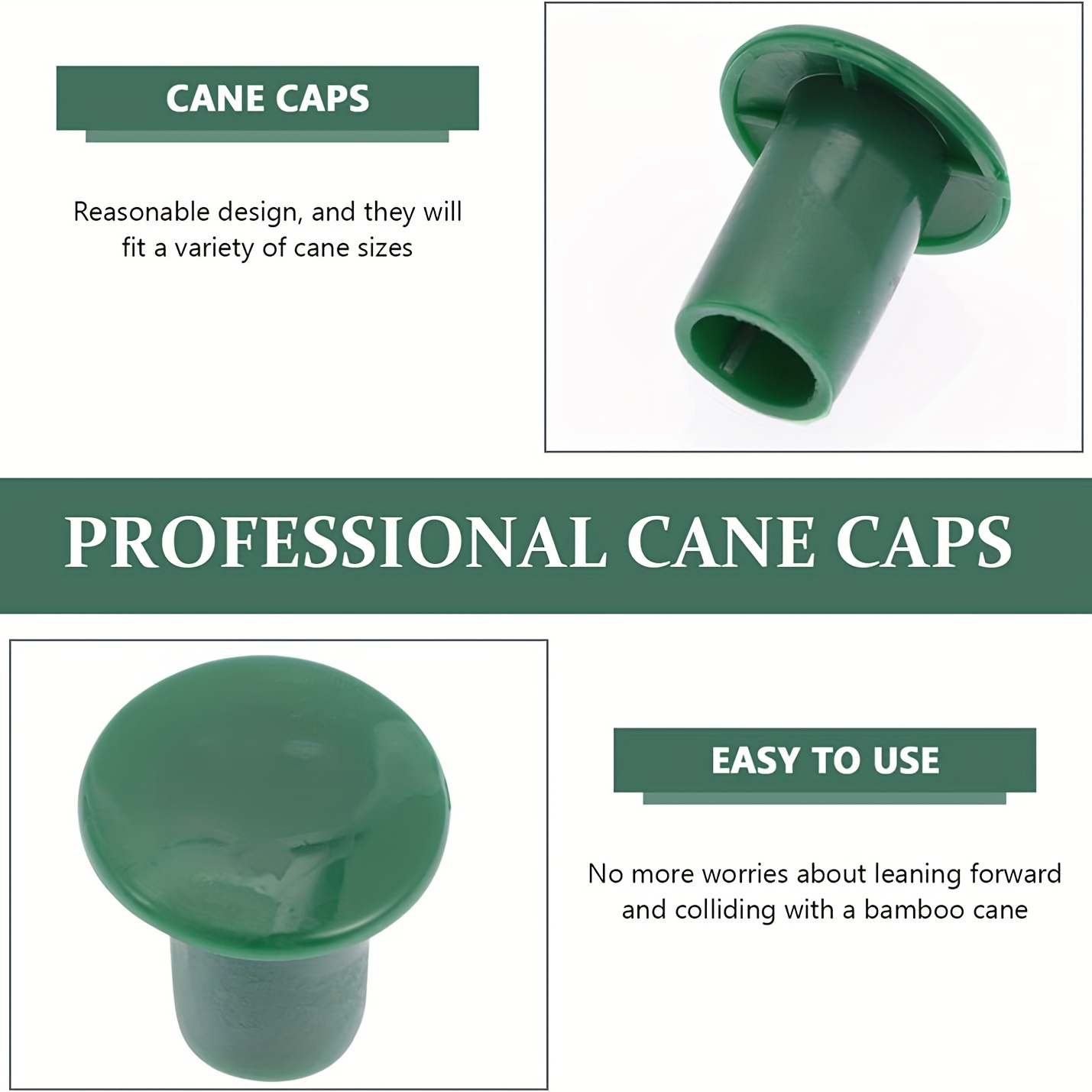 50Pcs Cane Topper Garden Cane Caps Bamboo Plastic Cane Topper Protectors 