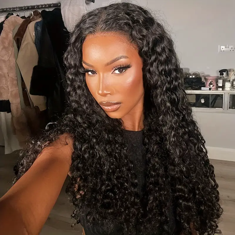 16-28 Inch Deep Wave Lace Front Human Hair Wigs 150% Density 13x4 HD Lace  Frontal Wigs Pre Plucked