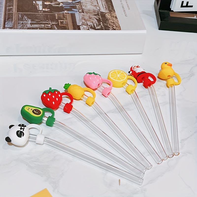 8Pcs Straw Silicone Caps Drinking Pipe Covers Straw Tip Plugs Silicone  Straw Covers