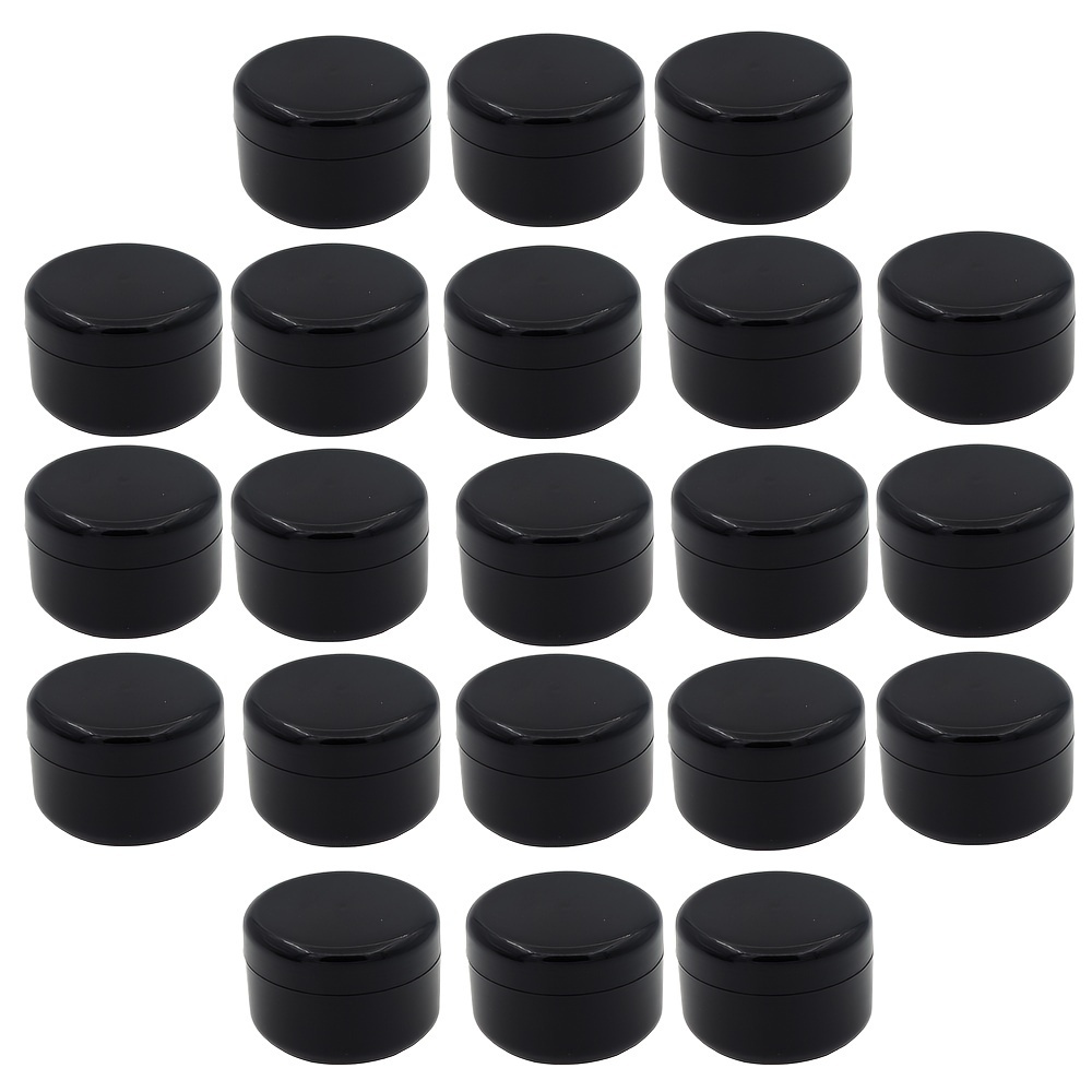 

75pcs/pack Cosmetic Cream Jar 20g 20ml Black Plastic Protect From Light With Transparent Inner Pull Lid Filling Travel Bottle Empty Small Capacity
