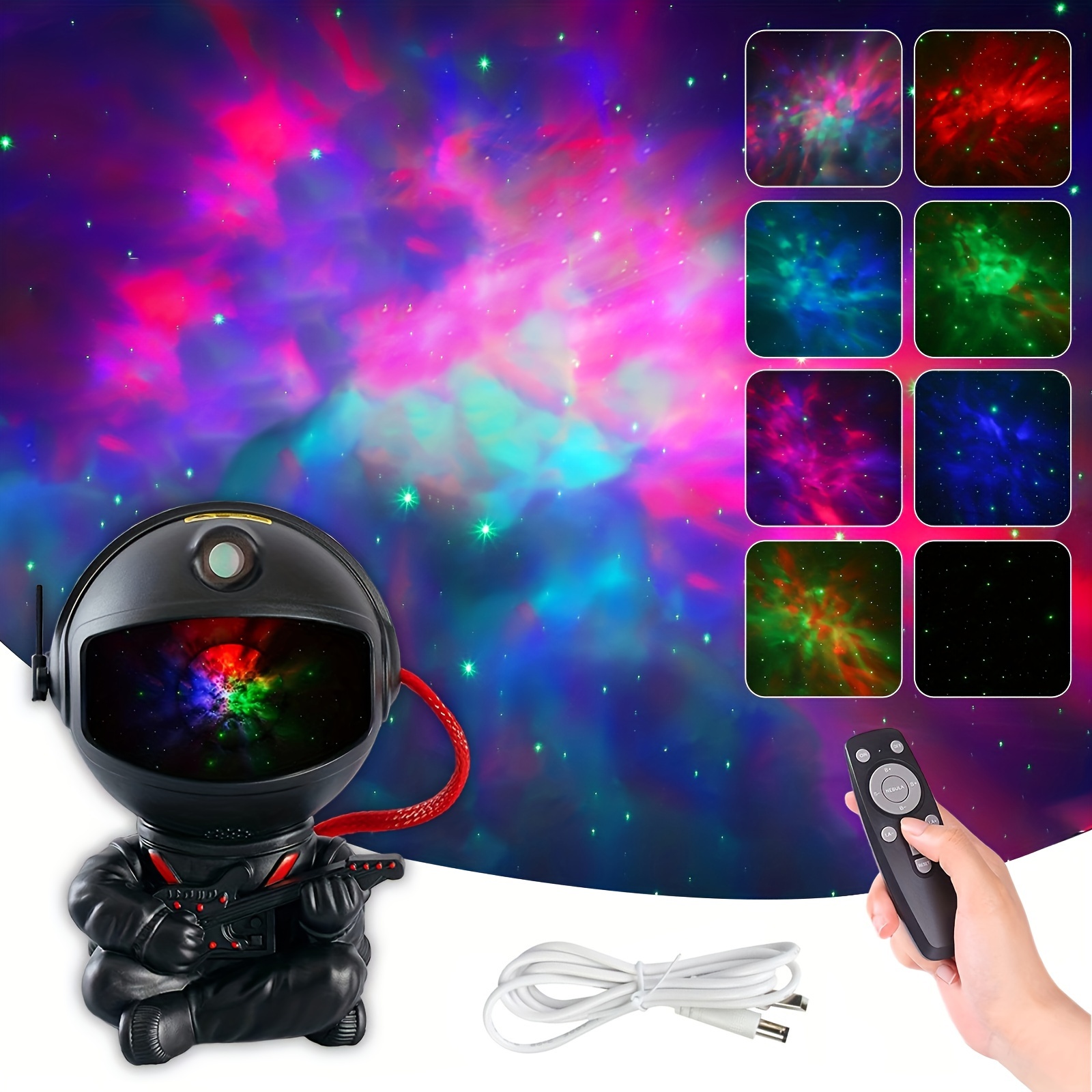 1pc Astronaut Galaxy Projector Lamp, Nebula Star Projector Light With Timer  And Remote Control 360° Adjustable Starry Night Light Projector For Baby A