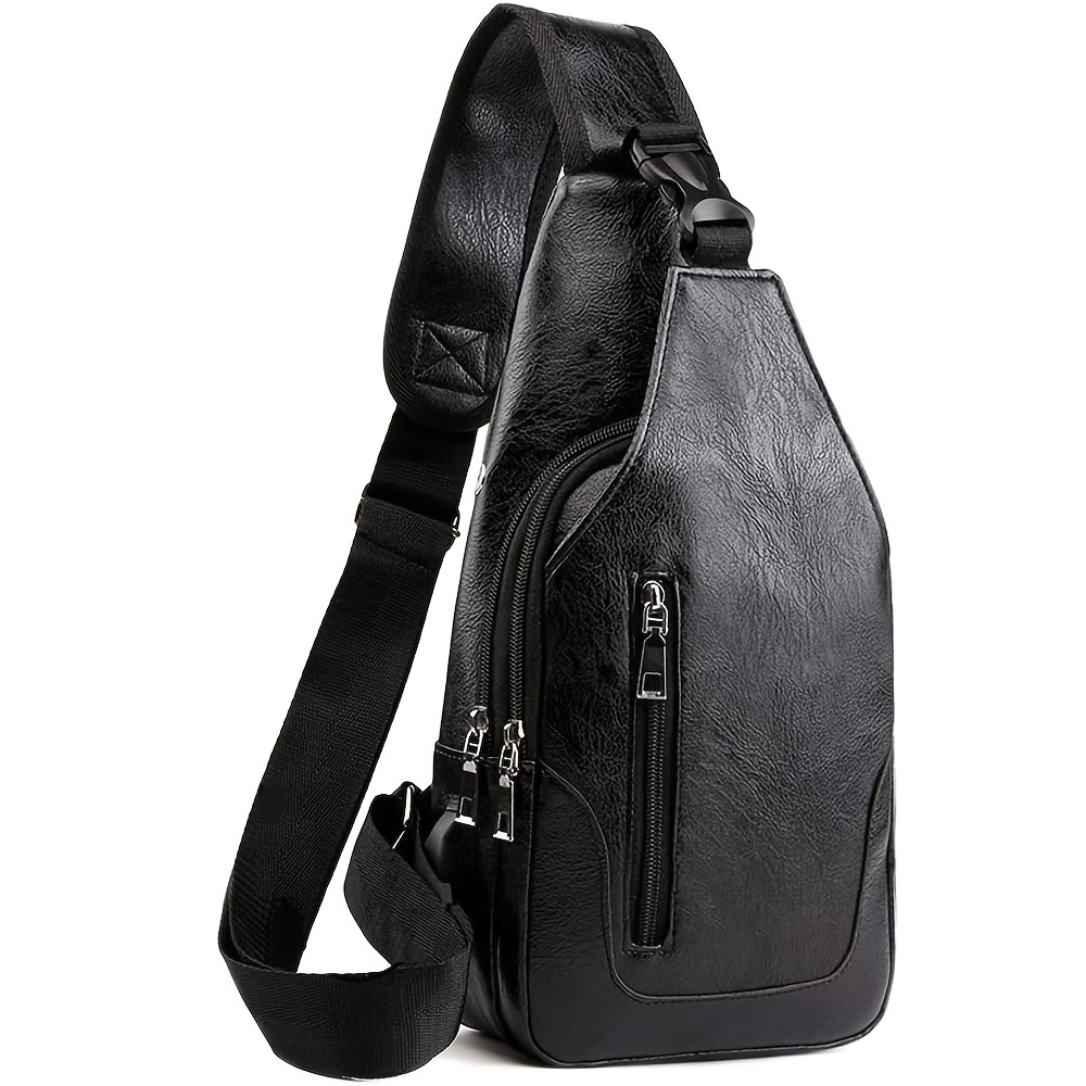 Sac poitrine homme sac à dos épaule Sling Cross Body sac de voyage Port USB