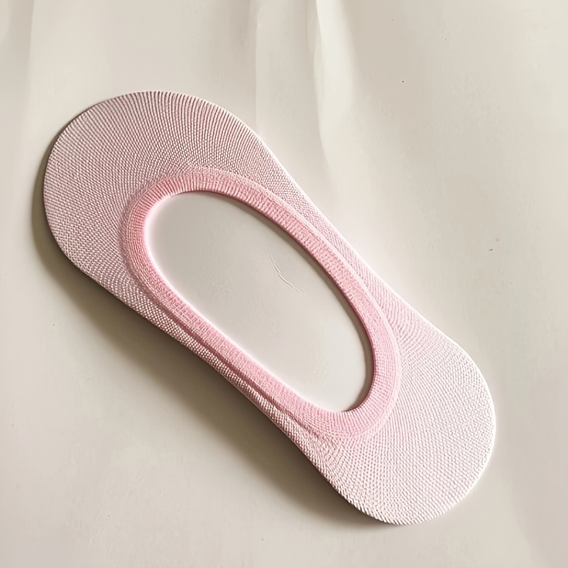 5 Pairs Simple Polyester Invisible Socks, Soft & Lightweight Low Cut Ankle Socks, Women'S Solid Color Knit Fabric Stockings & Hosiery