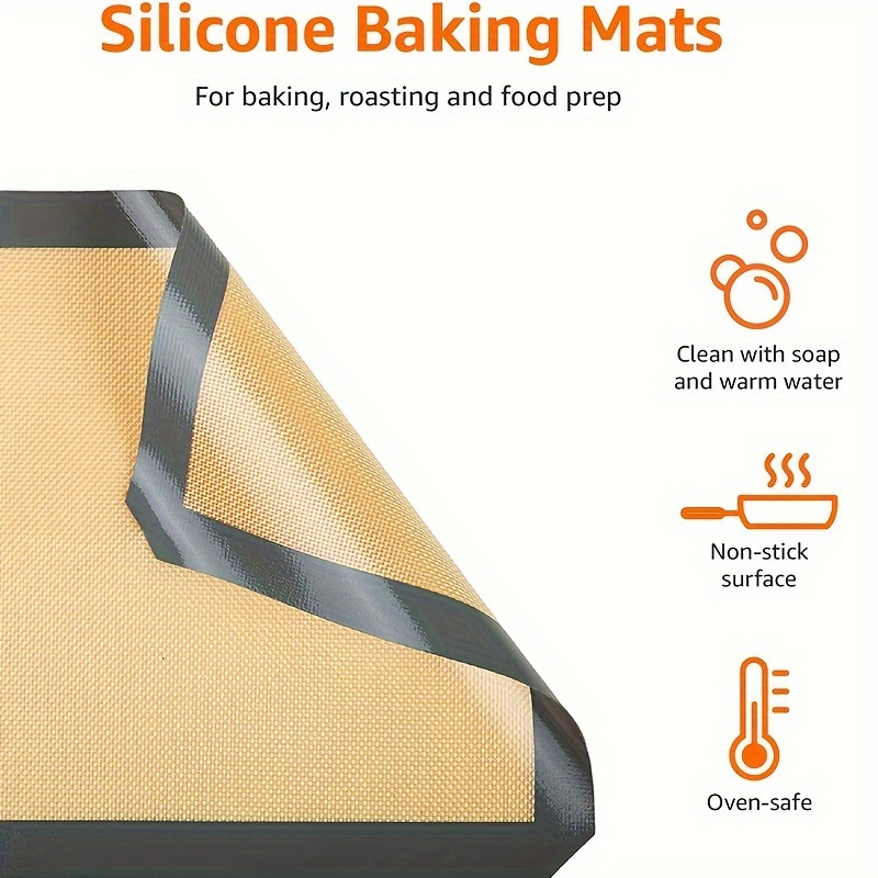 1PC Silicone Baking Mat with Scale, Reusable Nonstick Heat-resistant  Bakeware Mats for Oven, Kitchen Tools for Macron Cookie Pizza Cake Bread  Pastry, 16.53'' x 11.61
