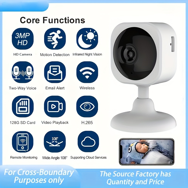 High Definition Wireless Surveillance Camera Night Vision - Temu