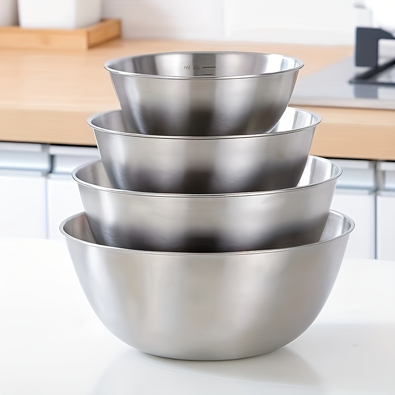 Mixing Bowl Set With Lids, 7/3.5/2.5/1.5/1 Qt, Stainless Steel Large Metal  Salad Nesting Bowls, Non-slip Silicone Bottom And Airtight Lid, Healthy,  Reusable, More Premium - Temu