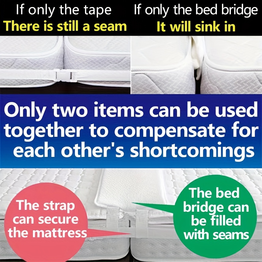 [Bed Bridge Twin to King] Split King Gap Filler for Adjustable Bed - Mattress Connector replaces A Bed Gap Filler, A Mattress Gap Filler and Better