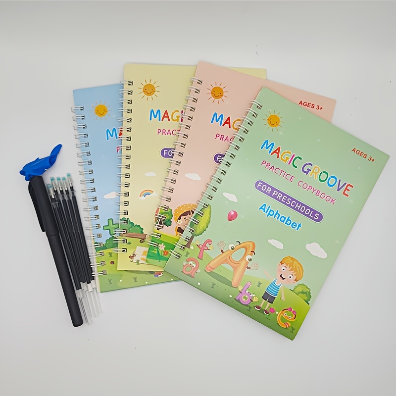 Premium Grooved Handwriting Practice for Kids, Reusable Children's Magic  Copybook with Pencil Grips and Pouch, Large Size Calligraphy Workbooks Kit  for Pre-School, Kindergarten(30 Refills) - Yahoo Shopping