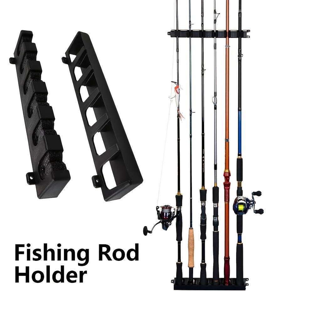 6 rod Vertical Fishing Rod Rack Wall Mounted Storage Stand - Temu