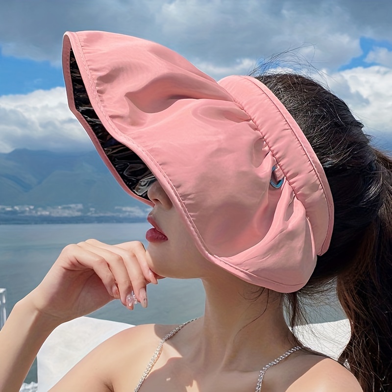 Gorra de playa de protección UV para mujer con visera grande