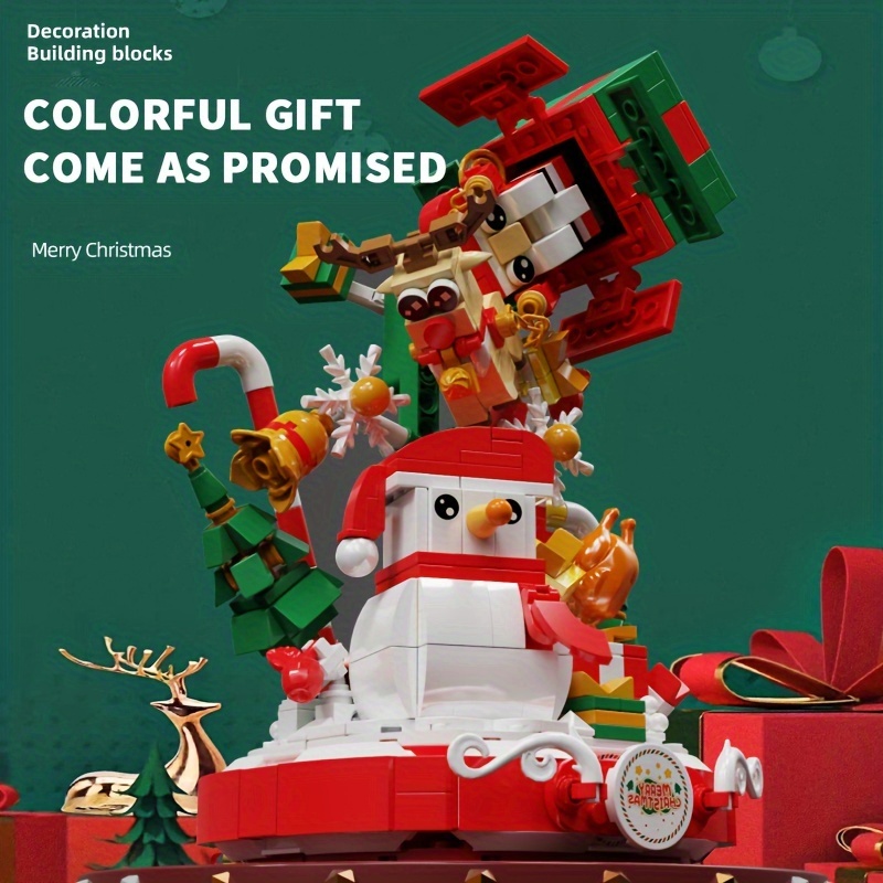 Christmas Snowman Model Assembled Building Block Toys - Temu