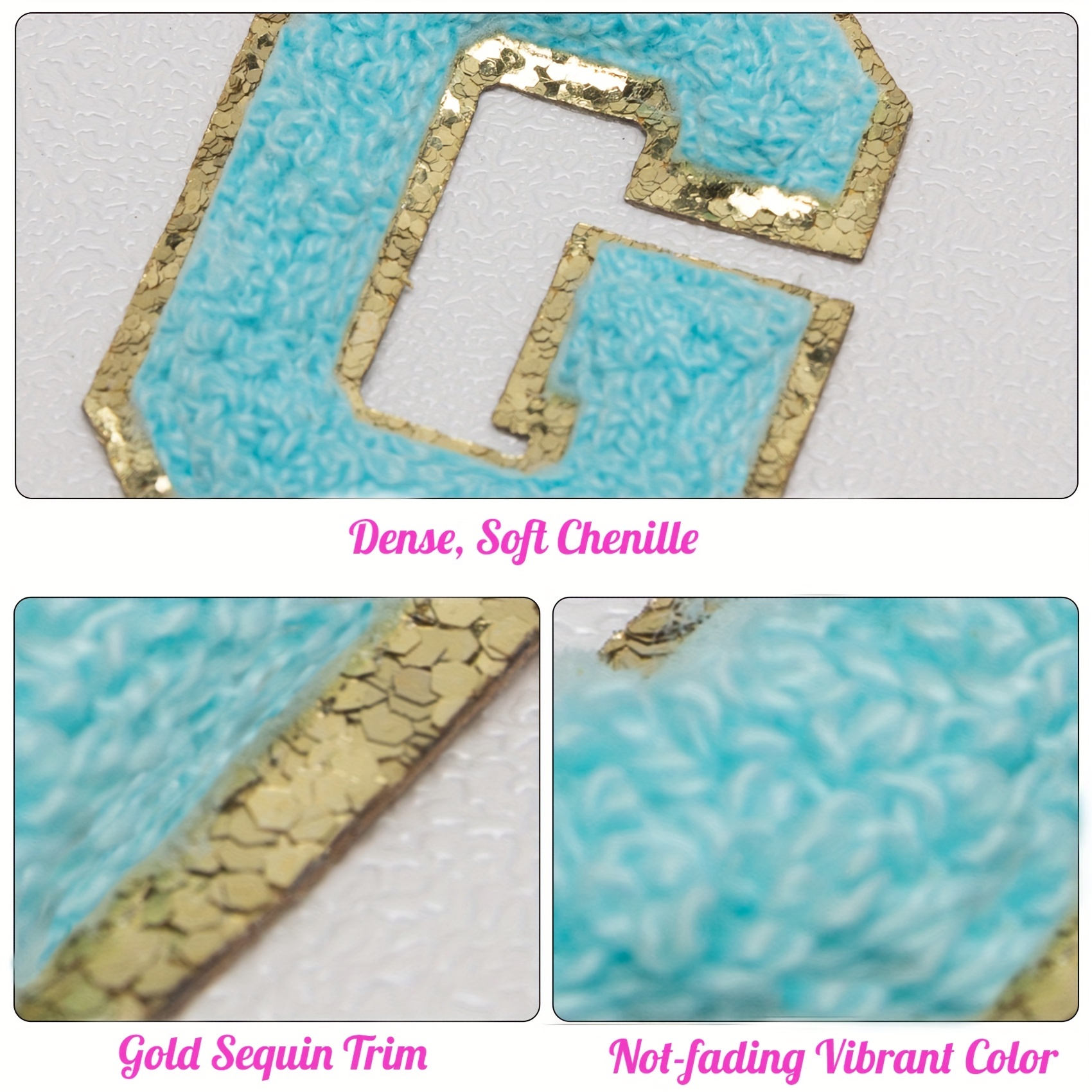 Self Adhesive Chenille Letter Patches Glitter Chenille - Temu