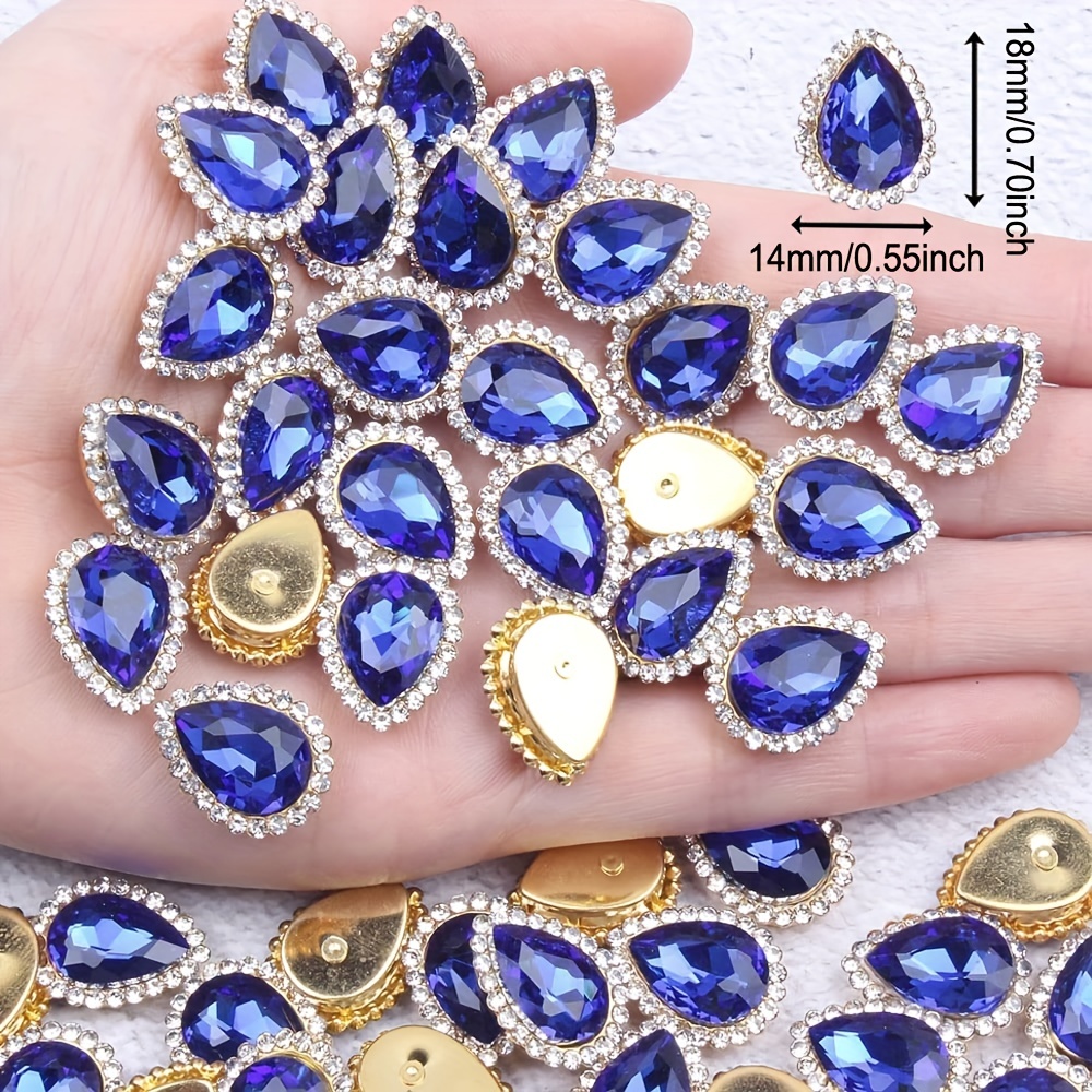  Sew on Rhinestones, 180pcs Blue Rhinestones Mix Shapes Sew on  Glass Rhinestone Gems with Prongsfor Crafts, Clothes, Costume, Shoes,  Dresses(Lake Blue)