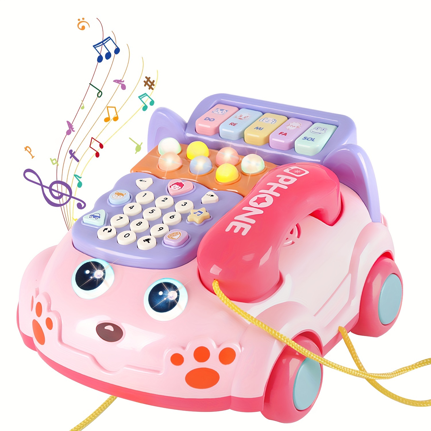 Juguetes de teléfono móvil Montessori para niños, juguetes de piano musical  para niña, juguetes de teléfono móvil para niños de 2 a 4 años, de 0 a 12