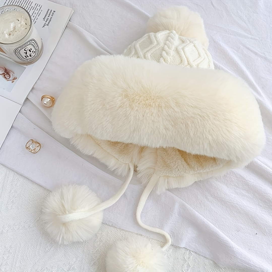 Spring Wool Women's Top Fur Ball pom poms Beret Hat For Laday