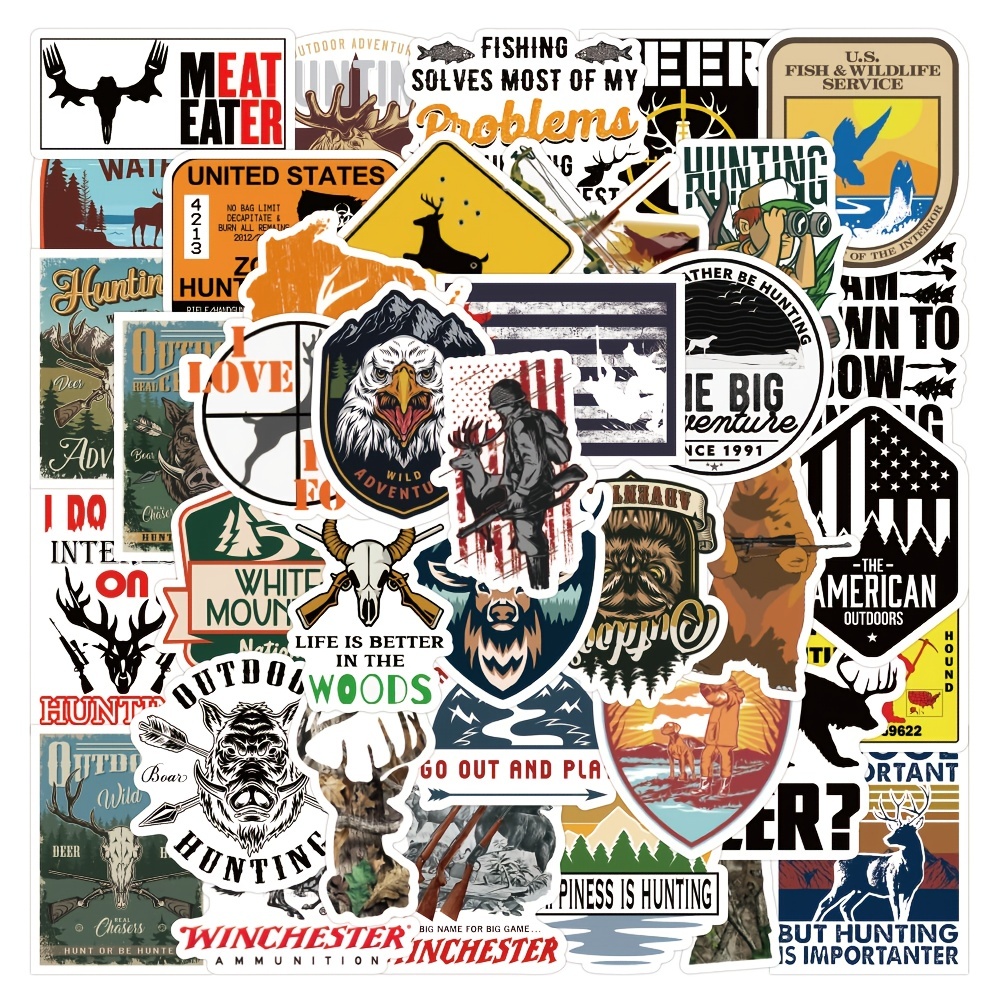 Fishing Hunting Decal Vinyl Sticker Tattoo Loving Camping For