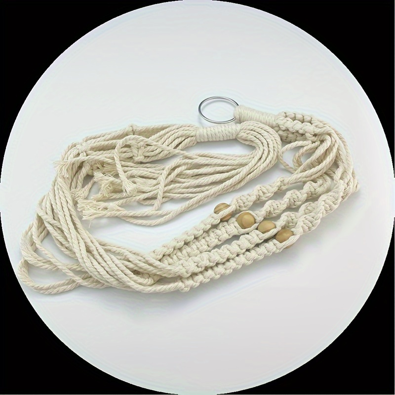 1pc Kitchen Hanging Basket Hand Woven Nordic Style Cotton Rope