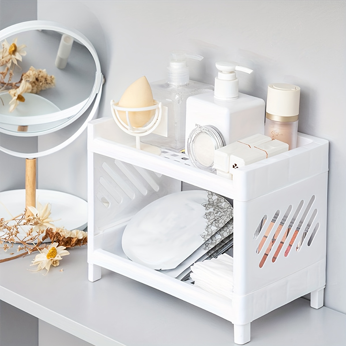 Multifunctional Double-Layer Storage Shelf: Desktop Storage Rack