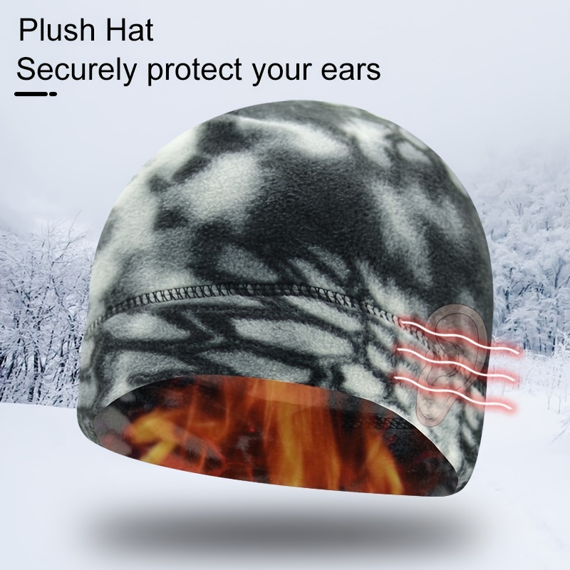 Outdoor Camouflage Knitted Fleece Hat for Riding
