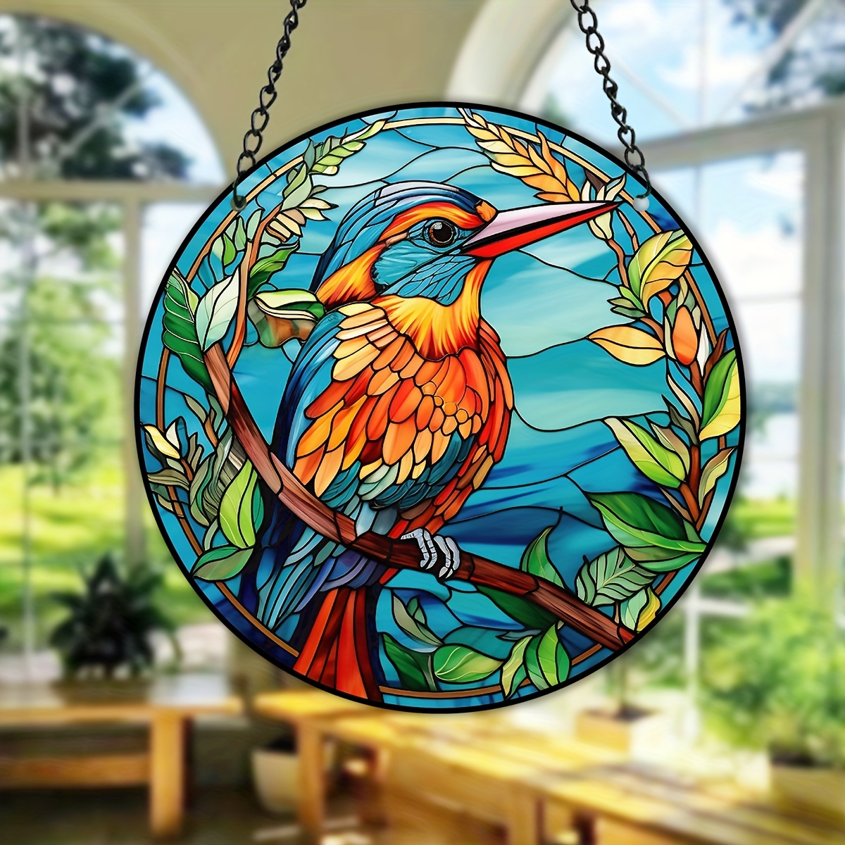 Bird Stained Window Hangings Stained Suncatcher Bird - Temu