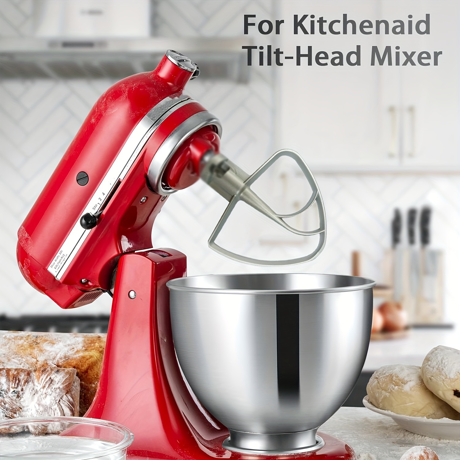 Stainless Steel Flat Beater Blade for KitchenAid 4.5-5.0 Quart Tilt-Head  Stand Mixers-Sturdy Mixing Accessory-Dishwasher Safe