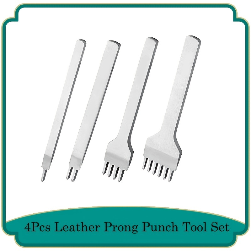 Leather Lace Stitching Chisel Kit - 4mm Pitch Leather Stitching Punch Tool  Handheld Punch Clamp For