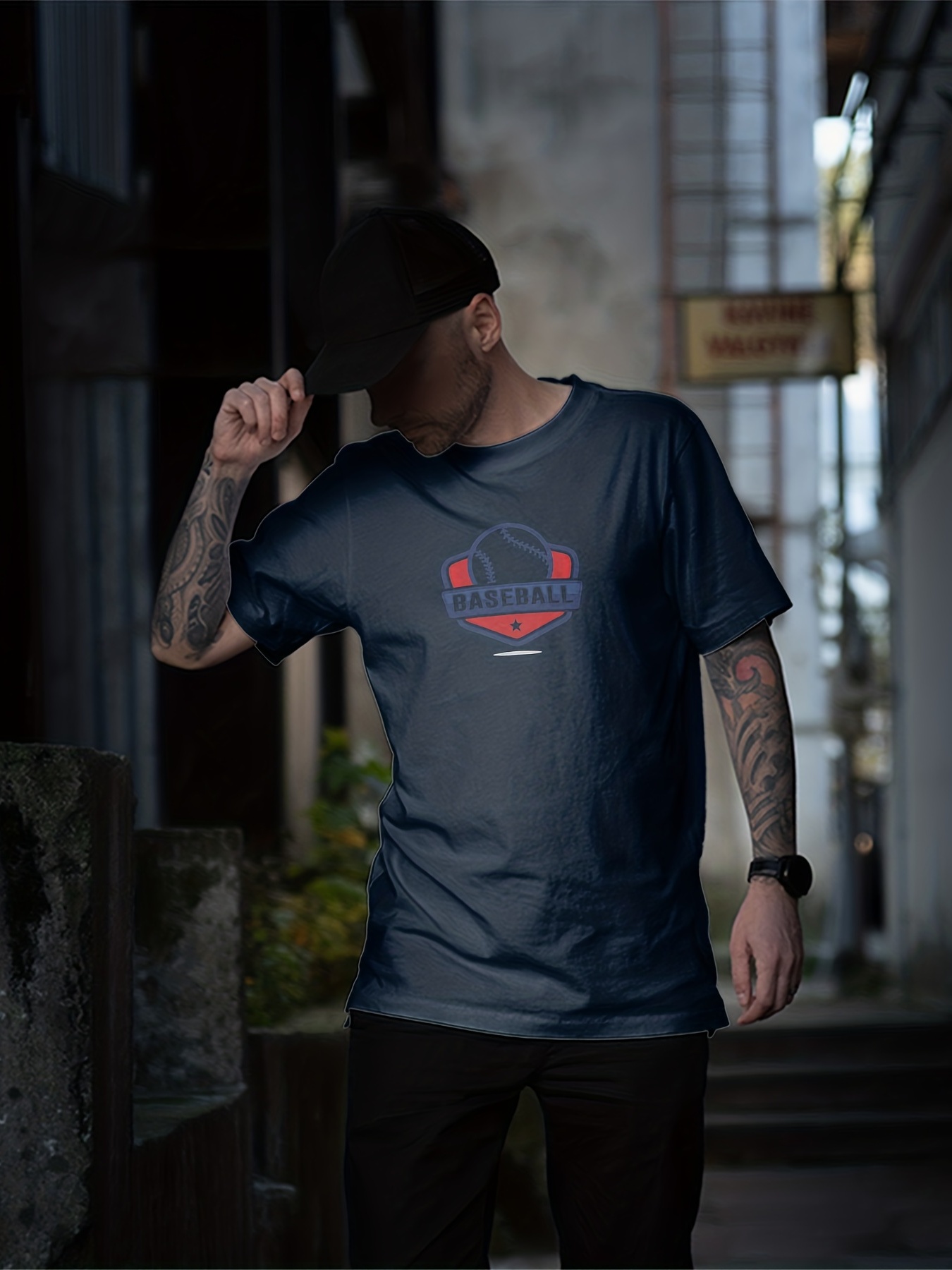 Men's T-Shirt Short Sleeve - Baseball 