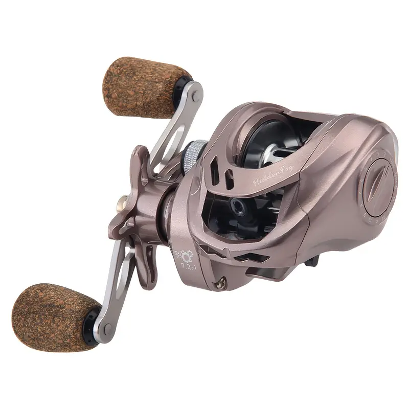 Premium Baitcaster Fishing Reel - 7.2:1 Gear Ratio, 3+1BB, 17.6 Lbs Max  Drag, For Saltwater & Freshwater Fishing - Left & Right Hand