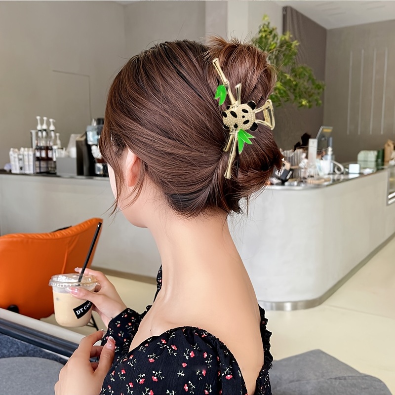 Panda Bamboo Claw Clip Rhinestones Metal Animal Hair For Women Girls Cute Headwear Accessories | Find Great Deals Now Temu