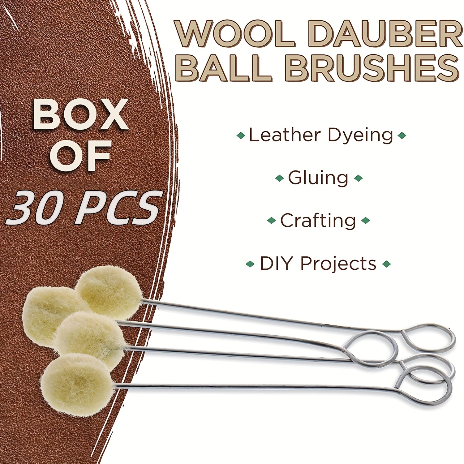 Wool Daubers Ball Brush Applicator Tool For Leather Dye - Temu