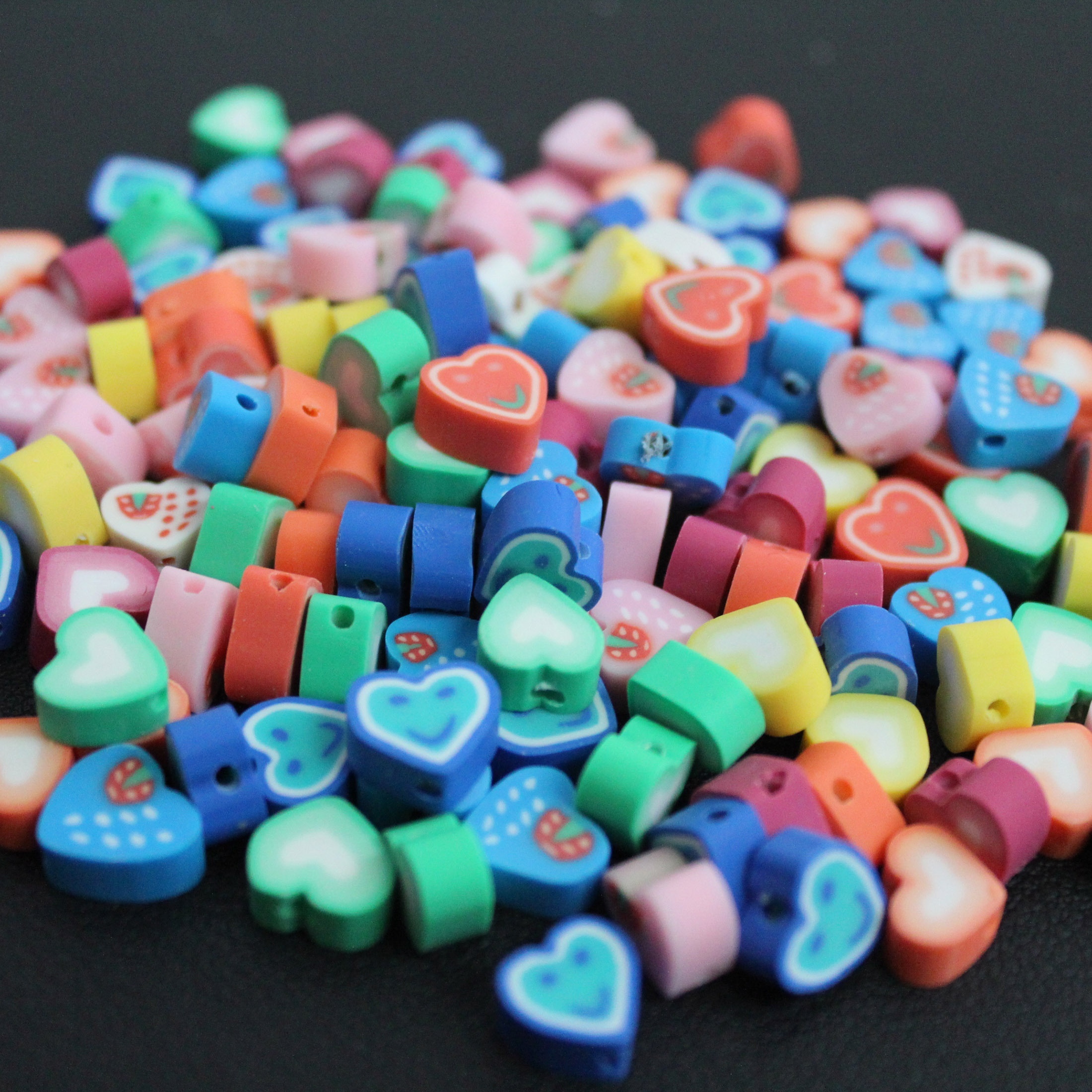 Clay Rainbow Loose Beads Diy Jewelry Accessories - Temu