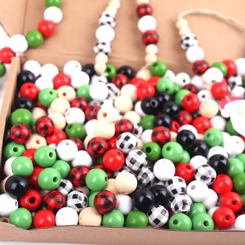 Mixed Color Wooden Beads Diy Jewelry Accessories Pendant - Temu