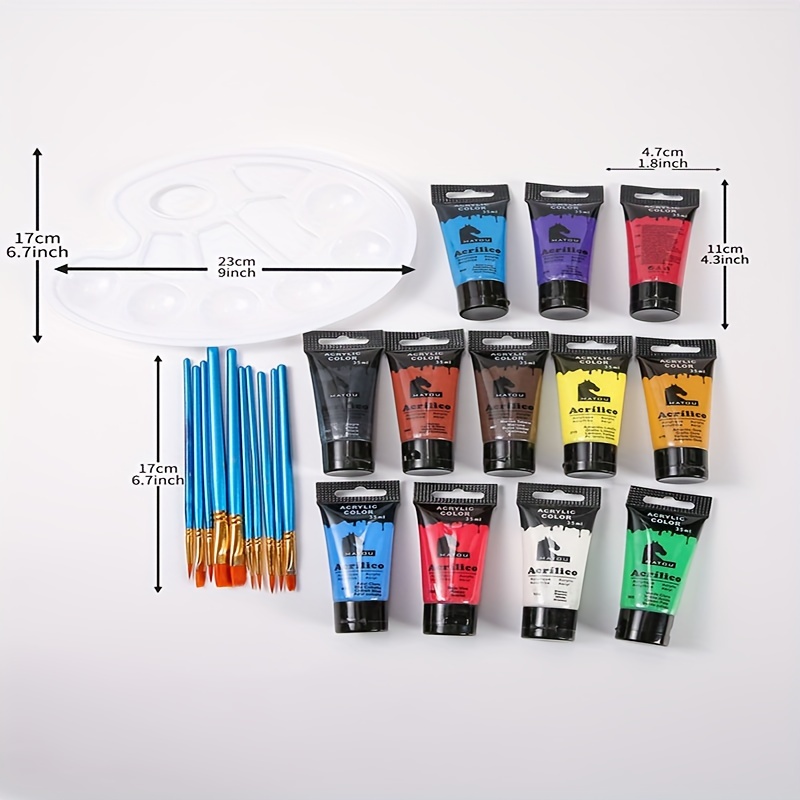 Professional Acrylic Paint Set 12/24 Colors For Artists - Temu