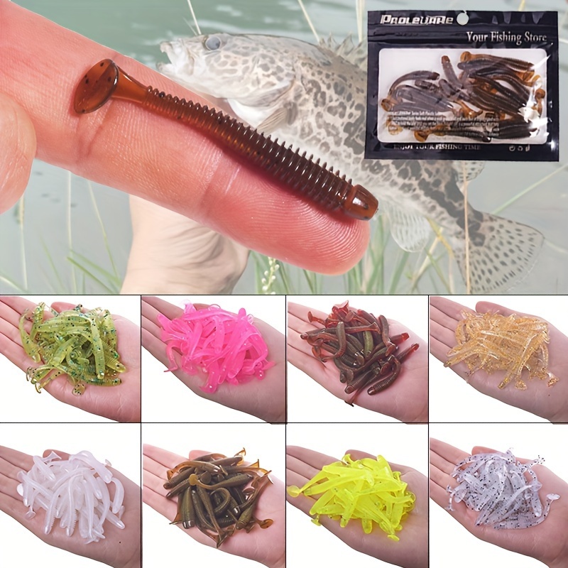 Fishing Worms Soft Bait Rubber Artificial Bait Paddle Tail - Temu